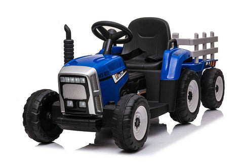 12V R/C Twin Motor Tractor & Trailer - 12V Kids' Electric Ride On