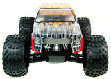 Bug Crusher Electric RC Monster Truck Car Orange Flame FREE BATTERY