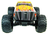Bug Crusher Electric RC Monster Truck Car Orange Flame FREE BATTERY