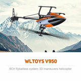 V950 6CH 3D6G FLYBARLESS RTF RADIO CONTROLLED RC HELICOPTER RTF