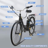 Hitway 26 Inch City E-Bike Electric 250W Motor 10.4Ah Removable Lithium Battery